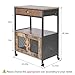 X-cosrack Coffee Bar Cabinet，3 Tiers Kitchen Coffee Cart with Drawer for The Home, Movable Farmhouse Ktichen Station Table on Wheels for Living Room, Entryway, Dining Room, Kitchen