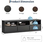 70 Inch TV Stand for TVs Up to 85 in, Mid Century Modern Entertainment Center with 3 Drawers & Open Shelves, Sturdy MDF, Heavy Duty Media Console Stand for Living Room, Black