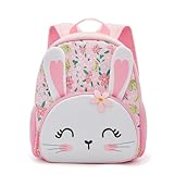 KK CRAFTS Preschool Backpack Toddler Neoprene Animal Schoolbag Lunch backpack for Kids Boys Girls(Floral Rabbit)