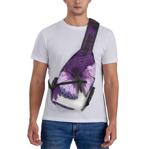 Bolso Cruzado Masculino Tipo Bandolera con Estampado de Mariposa miniatura 7