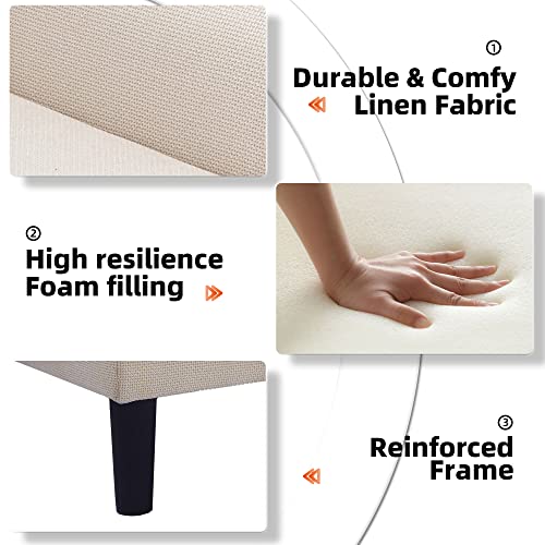 Olela Pull Out Sleeper Sofa Couch,Linen Convertible Sofa Bed L Shape Sectional Sofa With Storage Chaise And Pocket For Living Room (Beige-Tufted Back) #TOP4