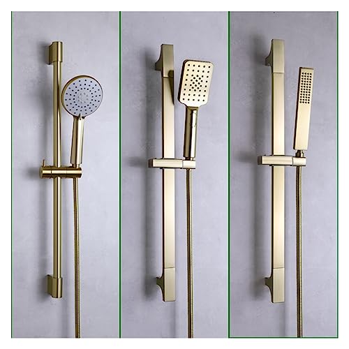 Ensemble de douche à main à barre coulissante or mat 3 jets