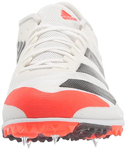 adidas Tênis unissex adulto Adizero XCS Track and Field, Branco/Preto/Vermelho Solar, 14 Women/14 Me