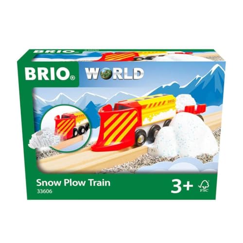 BRIO World 33606 Schneeräumzug - Winterliche Ergänzung Holzeisenbahn - Empfohlen ab 3 Jahren