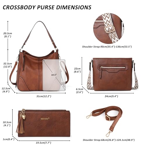 TANTOMI Purses para Mujer 3PCS Conjunto Bolsos Crossbody de Cuero PU miniatura 3