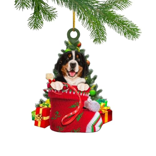 Fiorky Funny Cat/Pies Ozdoby świąteczne Akrylowe ozdoby na wierzch drzewa Xmas Holiday forty Decor Wiszące choinki Wisiorki ze zwierzętami (G)