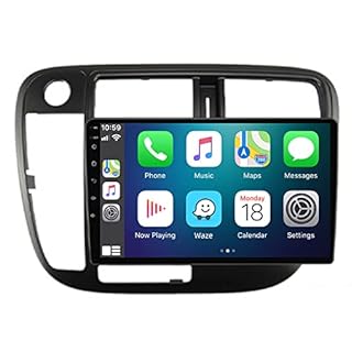 GOJOHO for Honda Civic Radio 1998 1999 2000 Car Stereo Wireless/Wired Carplay Android Auto with 9" IPS Touchscreen GPS Navigation for Head Unit Built-in DSP with Free Backup Camera (4GB RAM+64GB ROM)