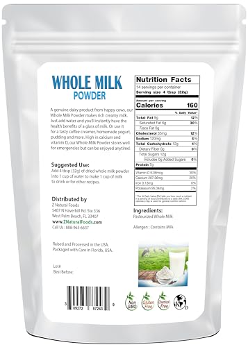Z Natural Foods Premium Whole Milk Powder - Powdered Milk For Baking thumb #1