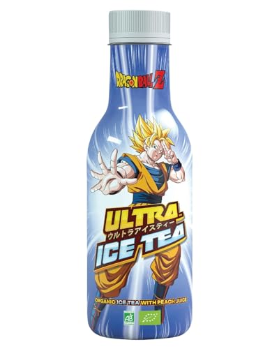 ULTRA ICE TEA Bio Eistee – Veganes Weißteegetränk mit dem Dragon Ball Charakter Goku – Erfrischender Pfirsich-Geschmack – 1 x 500 ml Einweg