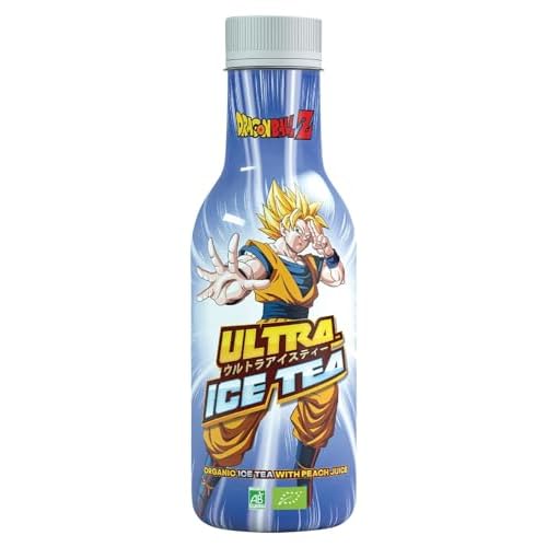ULTRA ICE TEA Bio Eistee – Veganes Schwarzteegetränk mit dem Dragon Ball Charakter Goku – Erfrischender Pfirsich-Geschmack – 1 x 500 ml Einweg