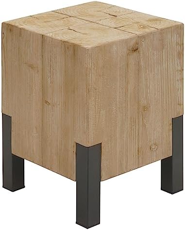 Mendler Hocker HWC-C22 – Höhenverstellbar, Drehbar, Bouclé-Stoff Beige, 37 Cm