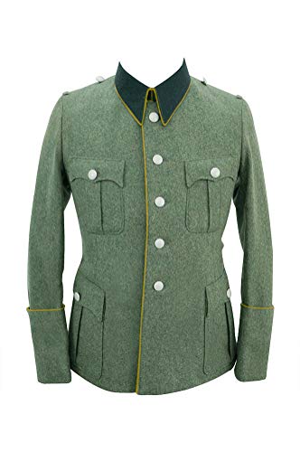 Tunique M36 WW2 allemande en laine field grey anti-pli pour reconstitution