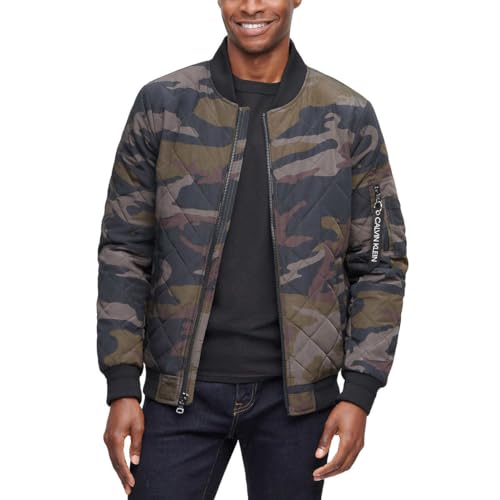 Calvin Klein Men's Ribbed Collar Quilted Bomber Jacket