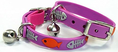 Cute Fish PVC Rubber Adjustable Cat Collar with Bells