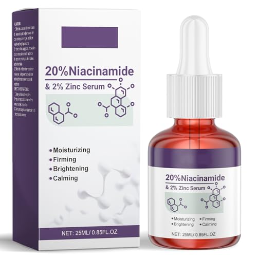 Niacinamida 20% + Zinc 2% Combate impurezas de la piel Niacinamida suero, Claro suero de cara，Reduce la Apariencia de Poros (A)
