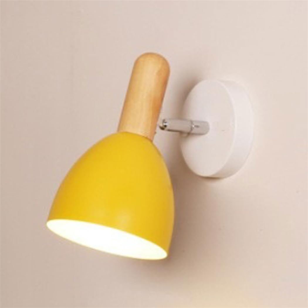 Granestner Macaron Wall Sconce - Stylish E26 Indoor Light for Bedroom, Living Room, and Nursery Set of 1(Yellow)