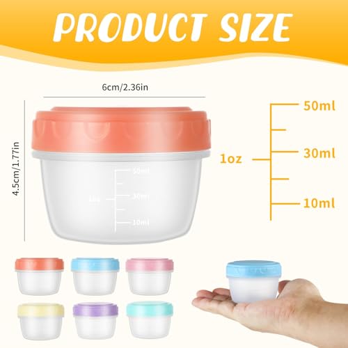 Kievano 12-teiliges Set kleiner Aufbewahrungsdosen mit Deckel, 80 ml, BPA-frei, auslaufsicher, stapelbar, geeignet für Snacks, Soßen etc., mikrowellengeeignet