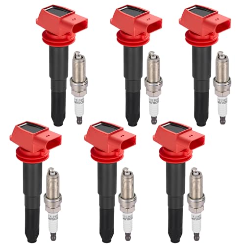 Image of BDFHYK 6 Ignition Coil Pack UF660 and 6 Iridium Spark Plug AP5325 Compatible with Porsche 2008-2018 Cayenne 4.8L V8, 2011-2016 Panamera 3.6L V6, 2010-2016 Panamera 4.8L V8 Coil for 94860210410