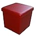 Style home Sitzhocker Sitzbank mit Stauraum, Faltbare Aufbewahrungsbox Sitztruhe Sitzwürfel Fußablage, belastbar bis 300 kg, Kunstleder, 38 * 38 * 38 cm (Dunkelrot)
