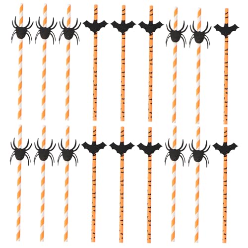 HOMSFOU 50 pitillos de papel para fiesta Halloween miniatura 1