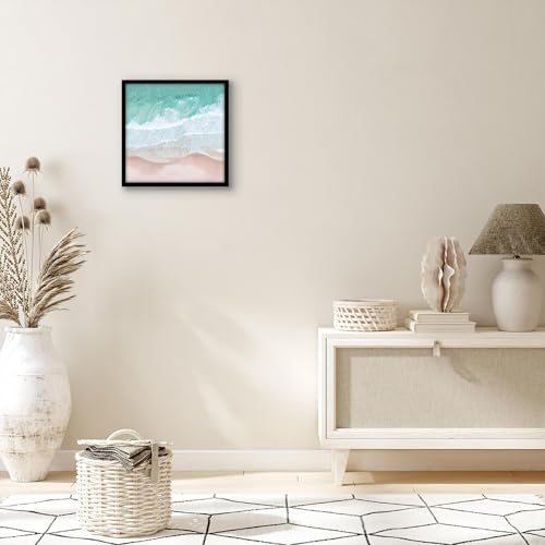 Americanflat 12x12 Picture Frame with Polished Plexiglass - Streamline Collection - Thin Border Square Frame for Wall Display - Hanging Hardware Included - Black