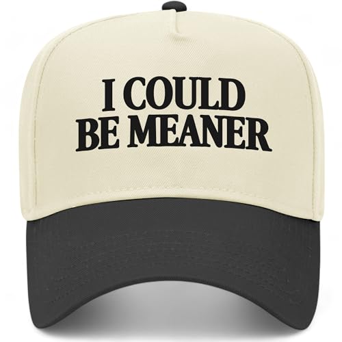 I Could Be Meaner Serif Vintage Trucker Hat | Funny Premium Snapback Baseball Hat for Men & Women...