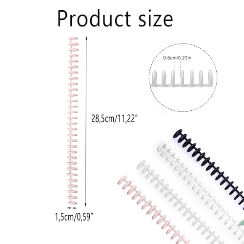 Ryaupy 4 Stück 12mm Spiralbindung Set, 30 Schlaufen Kunststoff-Bindekämme für A4 Dokumente, Inkl. Bindegerät, 10mm Teilung, Verschleißfest, Für Notizbücher, Aktenordner & Bürozubehör