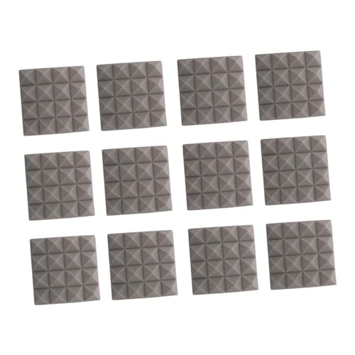 Toyvian 22 piezas Paneles Piramidales para Amortiguación de Sonido Gris Tratamiento Acústico para Paredes, Techos y Puertas Aislamiento Acústico de Alta Densidad para Estudios, Salas de Cine en Casa y Oficinas