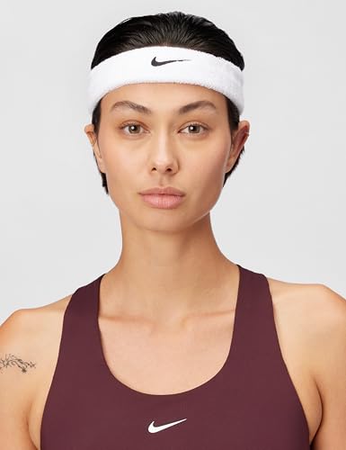 Image of NIKE Swoosh Classic Headband, Unisex - White /Black, ONE Size