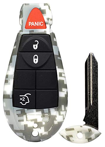 1x New Camouflage Entry 4 Buttons Remote Start Car Key Fob Remote IYZ-C01C for Commander & Grand Cherokee