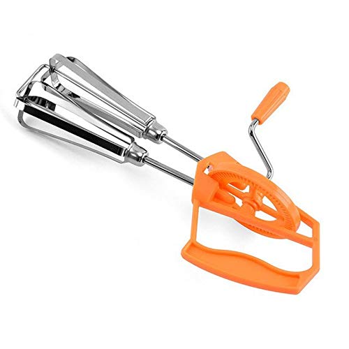 Batidor manual de huevos, batidor de huevos, batidor de crema, espumador duradero, herramientas de cocina prácticas (naranja)