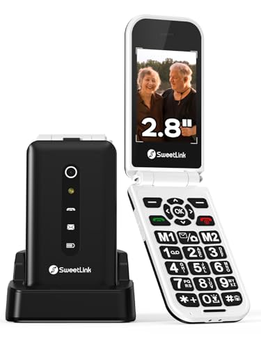 SweetLink F3 Plus 4G - Teléfono Móvil para Personas Mayores con Tapa, Teclas Grandes y Pantalla de 2,8”, Batería 1400mAh, Botón SOS, Contacto con Foto...