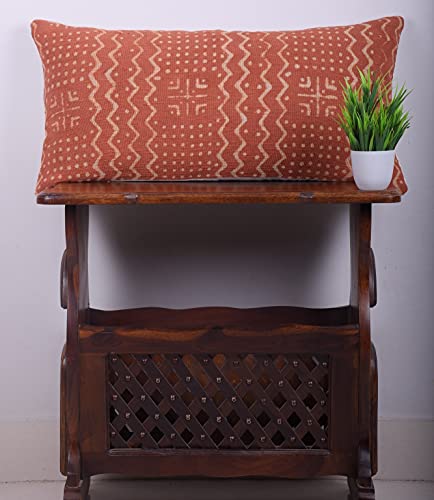 Trade Star 100% Cotton Throw Pillow Cover Ethnic Rectangle Pillow Case 12X24 Indian Cushion Cover Boho Handmade Oblong Pillow Cover Luxury Living Room Decor (Rust (Alma), 12 X 24 Inch) #TOP1