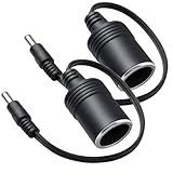 AYECEHI Cigarette Lighter Power Supply Cable (2 Pack) Car Cigarette Lighter Female Socket to DC 5.5mm x 2.1mm Plug Jack Adapter for Car Charger UPS Battery Backup and Portable Generator-30cm (Male)
