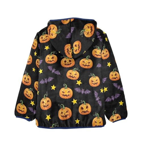 CHIFIGNO Halloween Pumpkins Toddler Zip up Hoodie, Soft Lightweight Fleece Jacket 3T2