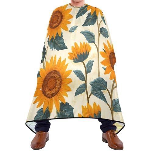 Kigai Sunflowers Hair Cutting Cape for Men & Women Waterproof Barber Cape Professional Hairdressing Salon Styling Apron with Adjustable Closure Snap