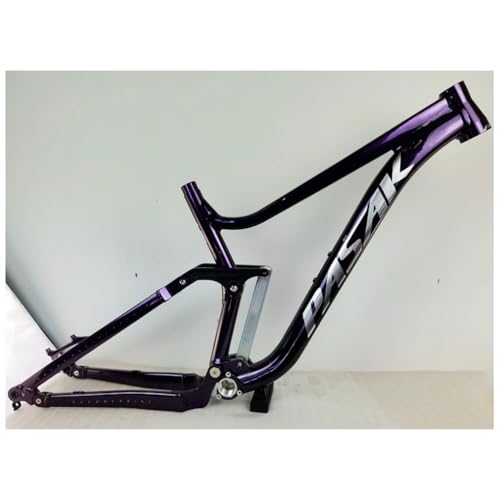 QHIYRZE Trail Mountain Bikes Frame 27.5er/29er DH/XC/AM Mountain Bikes Suspension Frame Boost Thru Axle 12x148mm Disc Brake Frame 16''/18'' Downhill Frame (Color : Purple, Size : 18'')