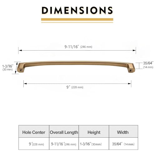 Image of 10 Pack 9 Inch Champagne Bronze Cabinet Pulls Kitchen Cabinet Handles Kitchen Handles for Cabinets Cupboard Handles Champagne Drawer Handle Dresser Pulls