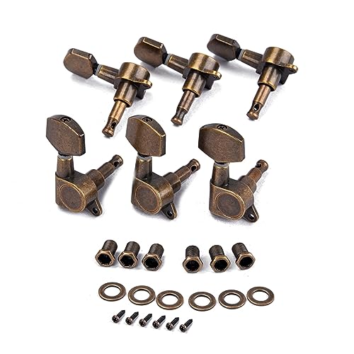 HEMOTON Juego De 6 Afinadores De Guitarra De Bronce Para Guitarra Electroacústica Tamaño Universal