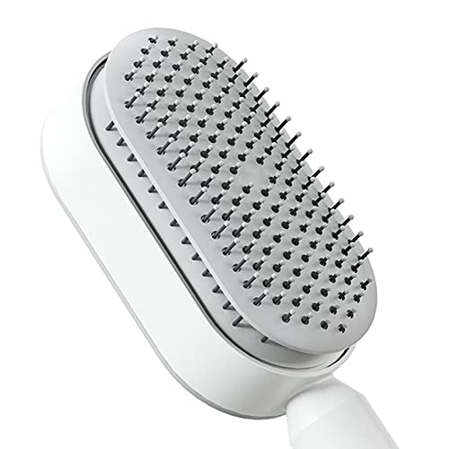 Self Cleaning Hair Brush for Women Detangling Hair Brush Soft Hairbrush Anti Static Air Cushion Massage Hair Comb for Women Long Short Wavy Straight Hair(White) - Image 3