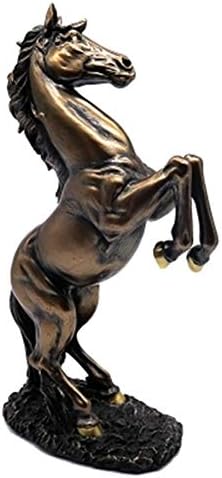 YJF Standing Horse Resin Statue for Home Decor Animal Ornament Sculpture,Metallic