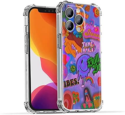 CAOCEN Compatible with iPhone 13 Pro Max Hippie Case,Hipie Indie Collage Trippy Happy Face for iPhone Case Women Girls,Graphic Design Soft TPU Cool Case for iPhone 13 iphone13 Pro Max(6.7-inch)