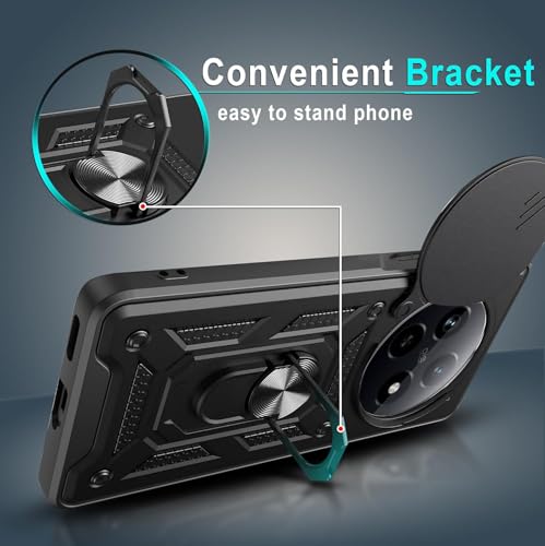 Image of Luxe Back Cover for Realme P2 Pro 5G | D10 Tough Armor | Sliding Camera Shield | 360 Protection | Kickstand Ring Holder | Military-Grade Shockproof Bumper