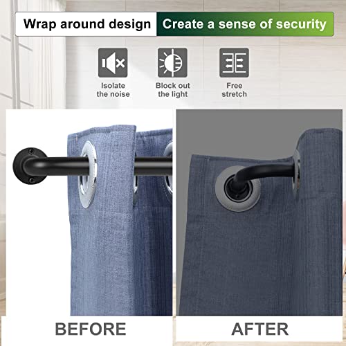 2 Pack Black Wrap Around Curtain Rods For Windows 28 To 48 Inch(2.3-4Ft),Heavy Duty Black Curtain Rods,Adjustable Blackout Curtain Rod,Room Darkening Drapery Rod,Window Curtains Rod 28-48",Matte Black #TOP4