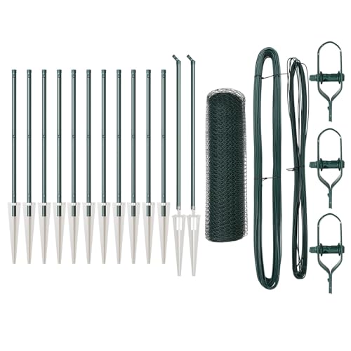vidaXL Conjunto de Cercas Juego de 2 Verde Bosque Metal, Plástico