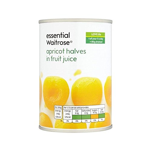 Apricot Halves in Fruit Juice Summer Pride/essential Waitrose 410g - Pack of 6