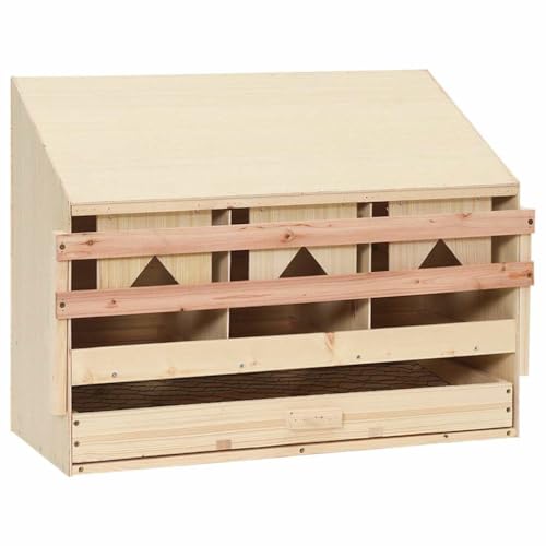 3-Compartment Chicken Laying Nesting Box for Hens, Foldable Solid Pine