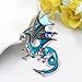 WEVENI Alloy Fantasy Dinosaur Dragon Brooch Enamel Pins for Women Lady Girl Fashion Jewelry Gift (Blue)