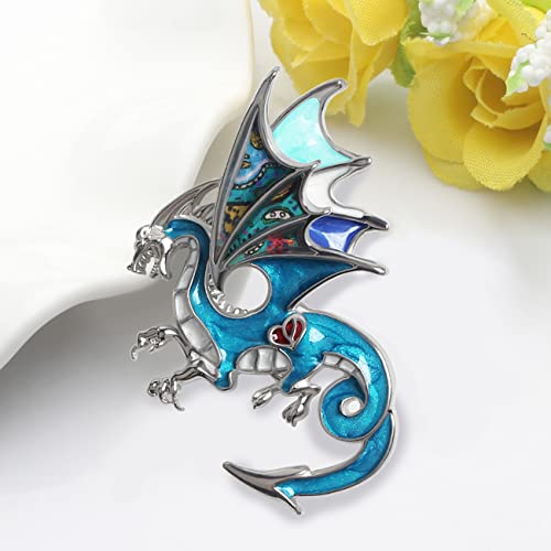 Image of WEVENI Alloy Fantasy Dinosaur Dragon Brooch Enamel Pins for Women Lady Girl Fashion Jewelry Gift