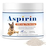 Dog Aspirin for Large Dogs, 300mg per Serving, Arthritis Pain Relief, Hip & Joint Support for Seniors, Anti-Inflammatory, Aspirin for Dogs, Over 75 lbs, 2 oz Chicken Flavored Powder